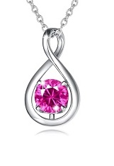 nice silver infinity pendant tourmaline birthstone baby necklace